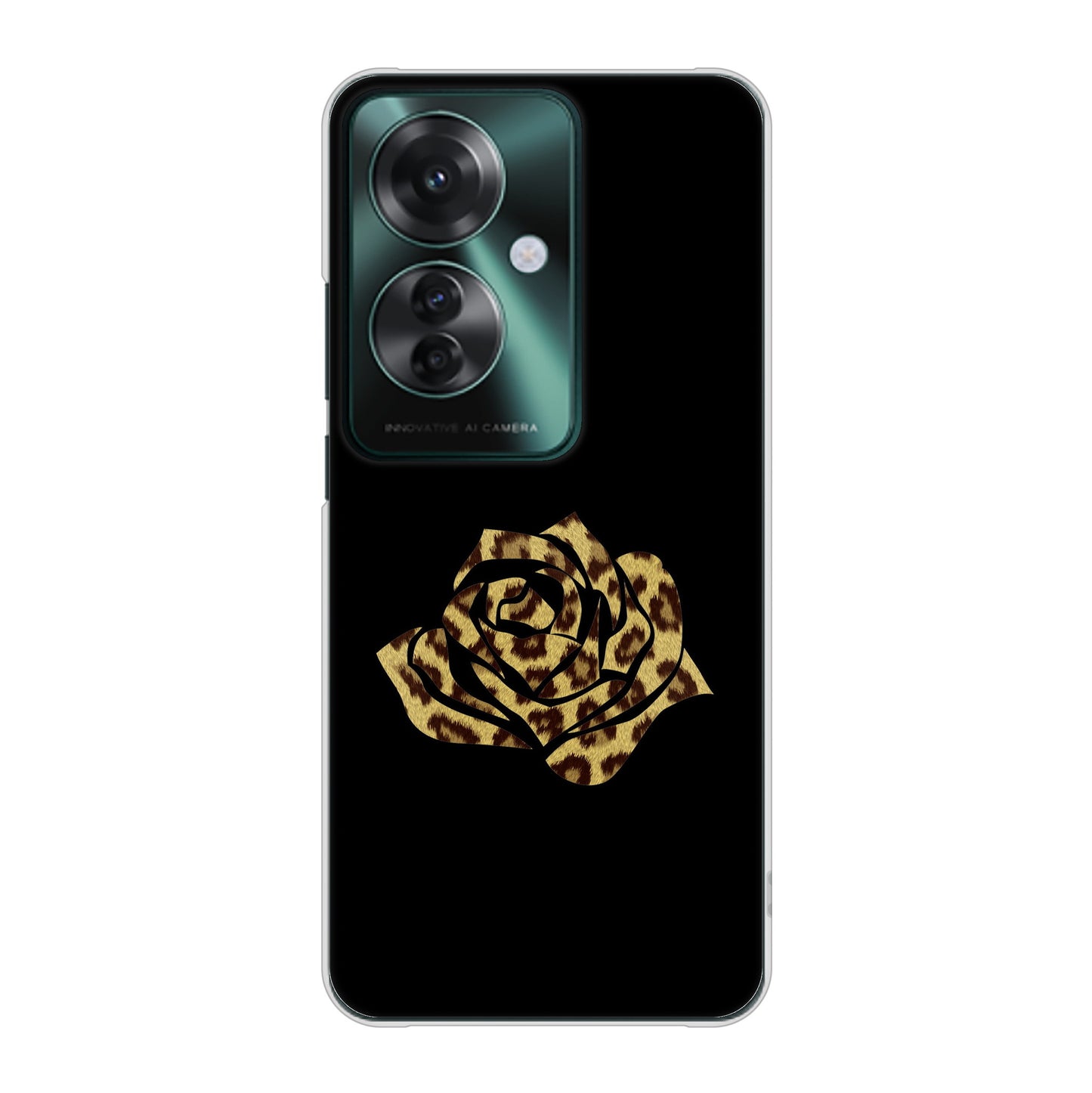 OPPO Reno11 A A401OP Y!mobile 高画質仕上げ 背面印刷 ハードケース 【1184 ヒョウのバラ（茶）】