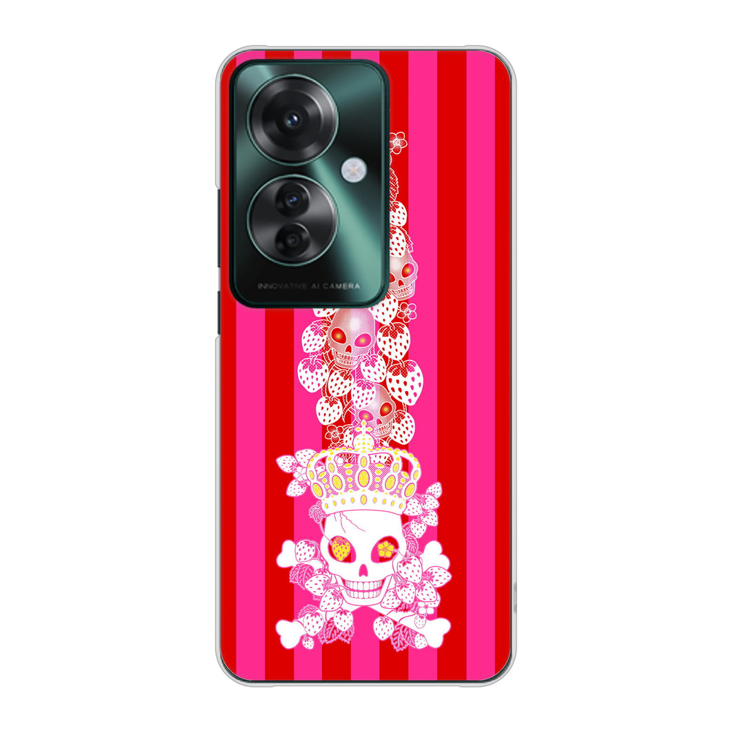 OPPO Reno11 A A401OP Y!mobile 高画質仕上げ 背面印刷 ハードケースむかいあぐる 苺骸骨王冠蔦