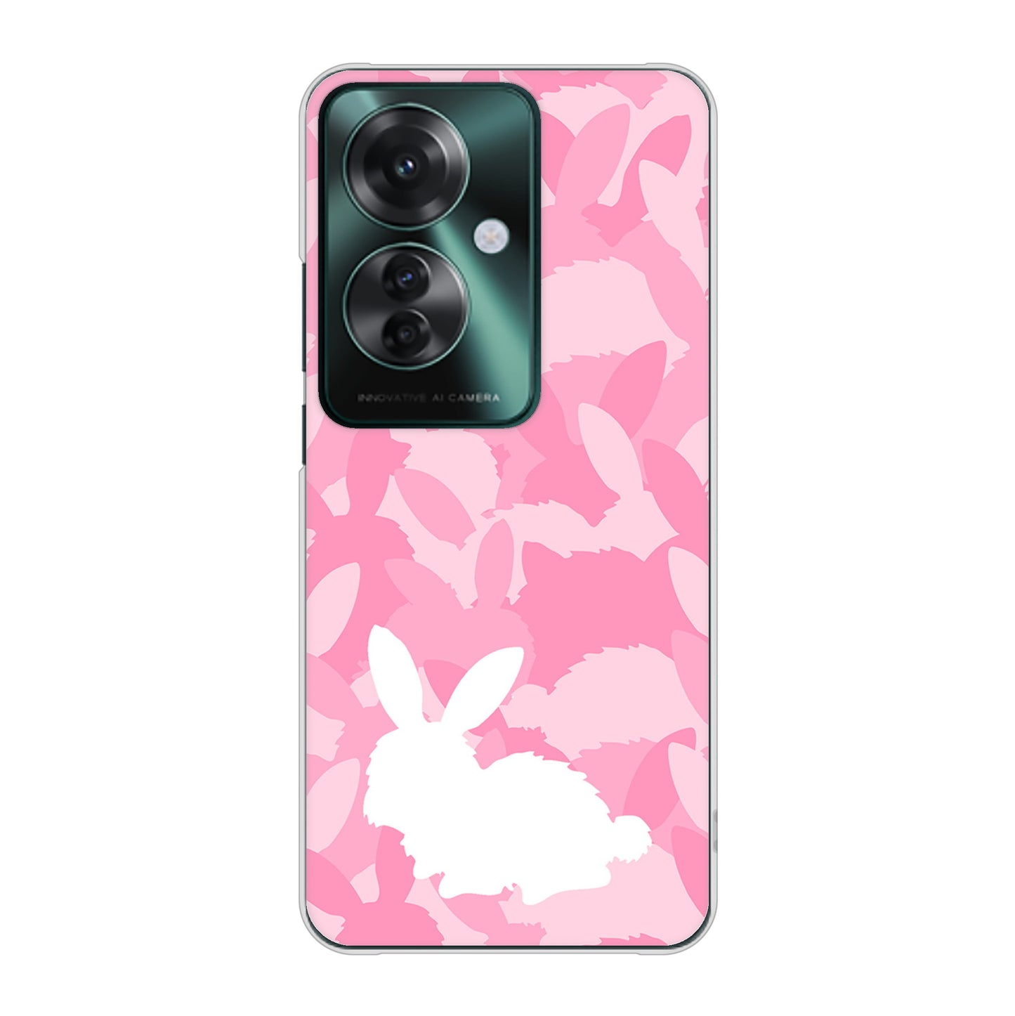 OPPO Reno11 A A401OP Y!mobile 高画質仕上げ 背面印刷 ハードケースむかいあぐる うさぎ迷彩風