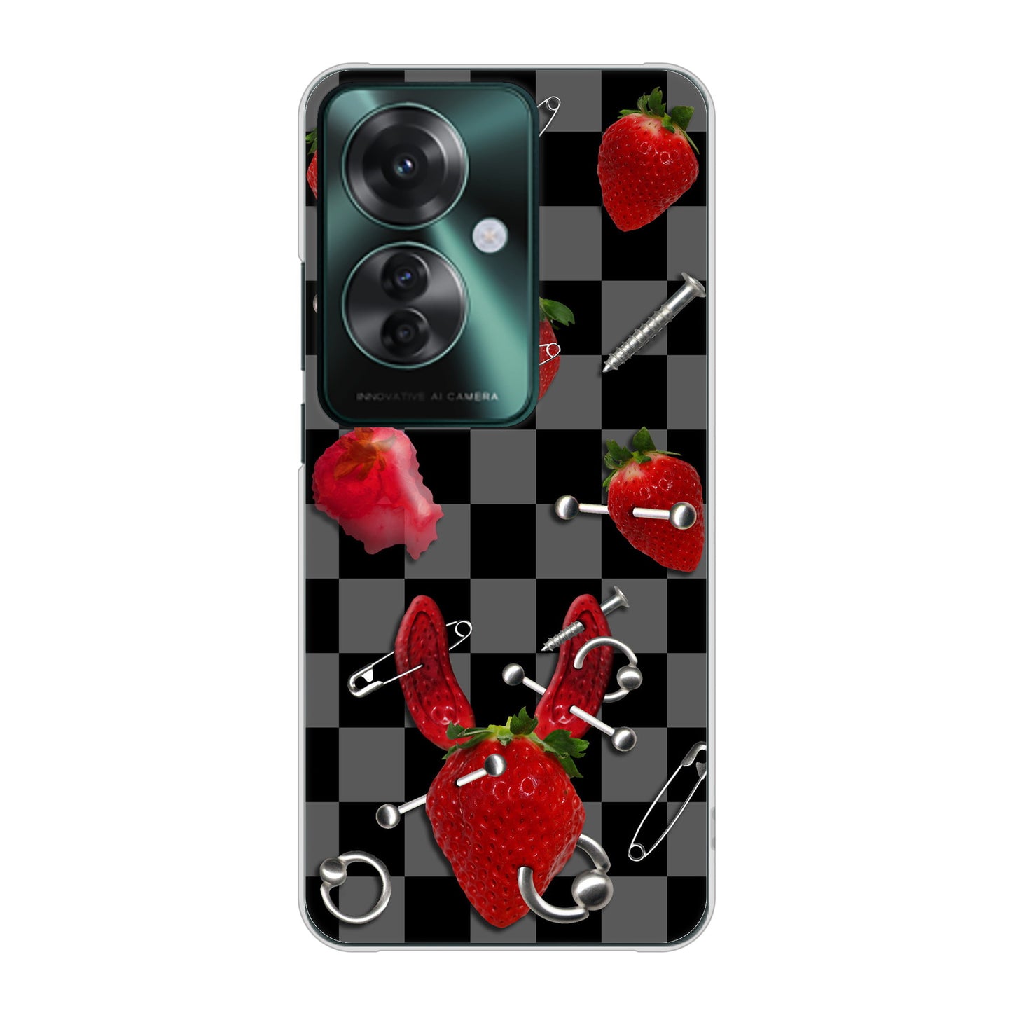 OPPO Reno11 A A401OP Y!mobile 高画質仕上げ 背面印刷 ハードケースむかいあぐる 苺パンク