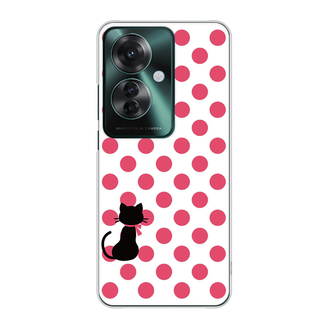 OPPO Reno11 A A401OP Y!mobile 高画質仕上げ 背面印刷 ハードケースネコとシンプルミルキー
