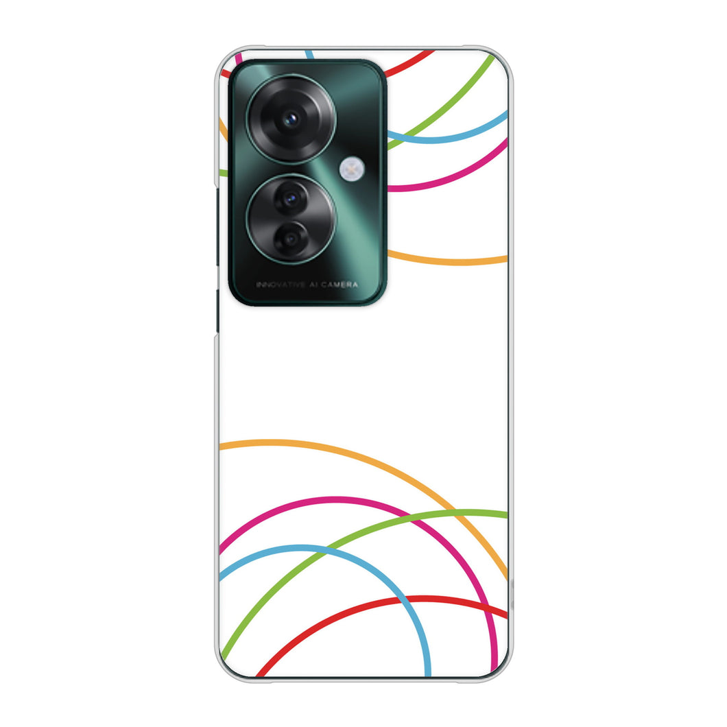 OPPO Reno11 A A401OP Y!mobile 高画質仕上げ 背面印刷 ハードケース 【IB912 重なり合う曲線】