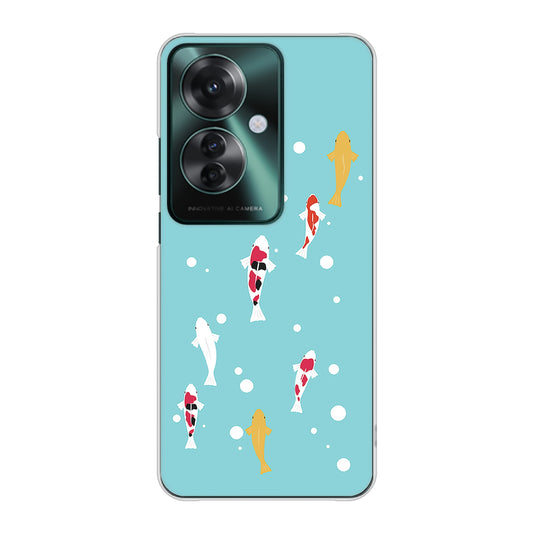 OPPO Reno11 A A401OP Y!mobile 高画質仕上げ 背面印刷 ハードケース 【KG800 コイの遊泳】