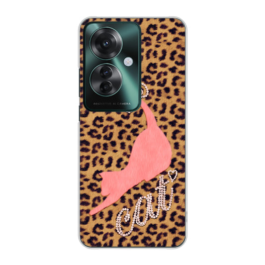 OPPO Reno11 A A401OP Y!mobile 高画質仕上げ 背面印刷 ハードケース 【KG801 キャットレオパード（ブラウン）】