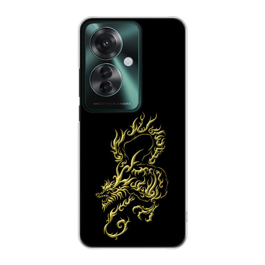 OPPO Reno11 A A401OP Y!mobile 高画質仕上げ 背面印刷 ハードケース 【VA831 闇と龍】