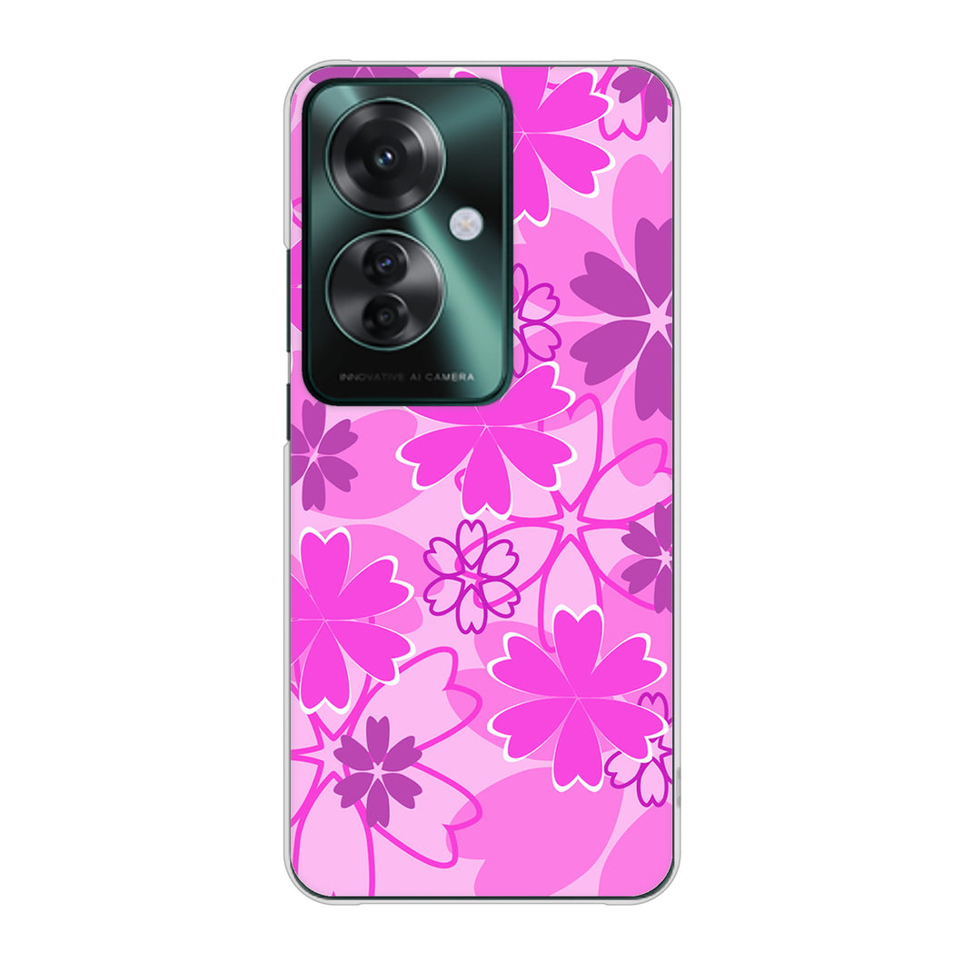 OPPO Reno11 A A401OP Y!mobile 高画質仕上げ 背面印刷 ハードケース重なり合う花