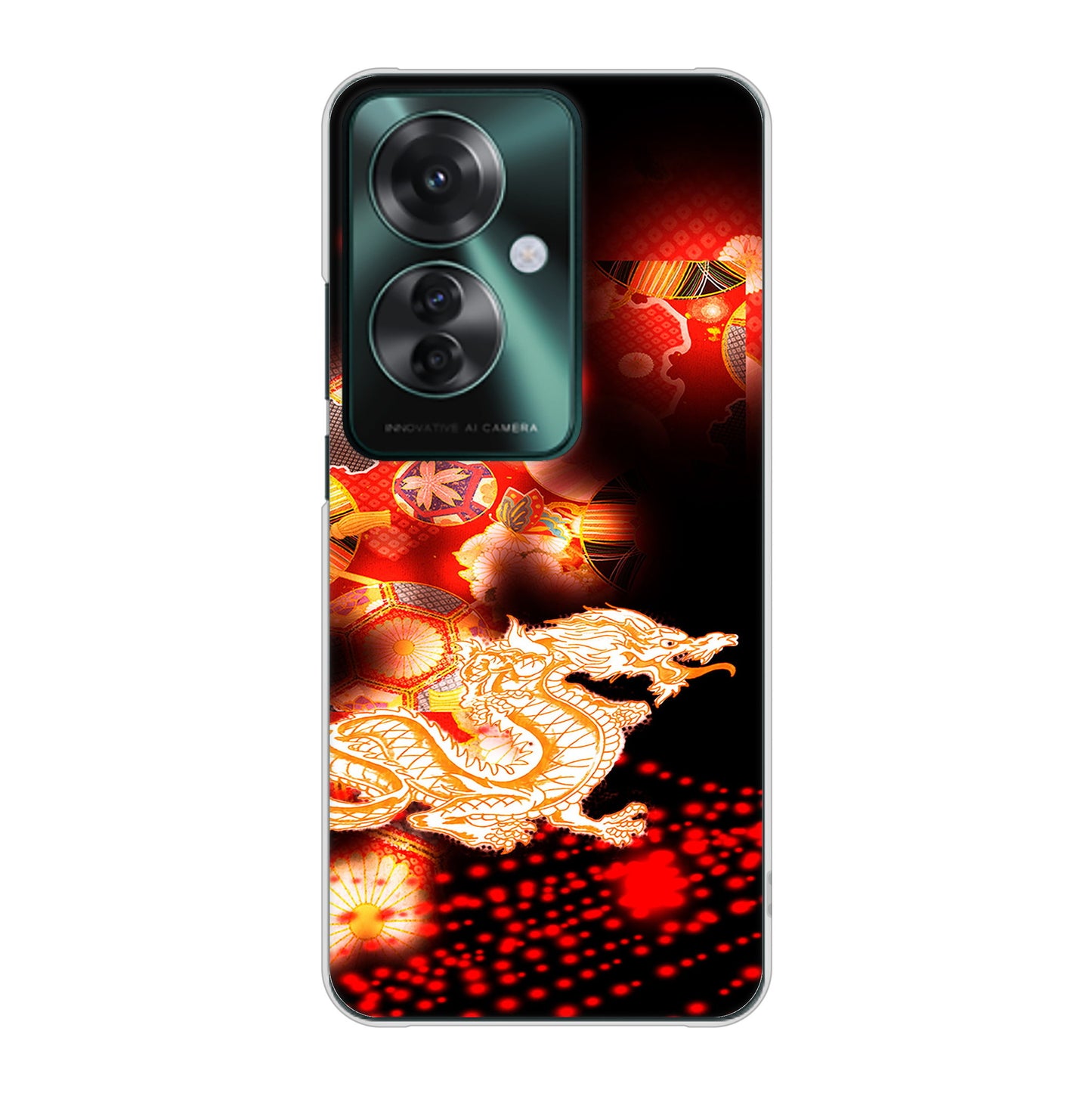 OPPO Reno11 A A401OP Y!mobile 高画質仕上げ 背面印刷 ハードケース赤竜