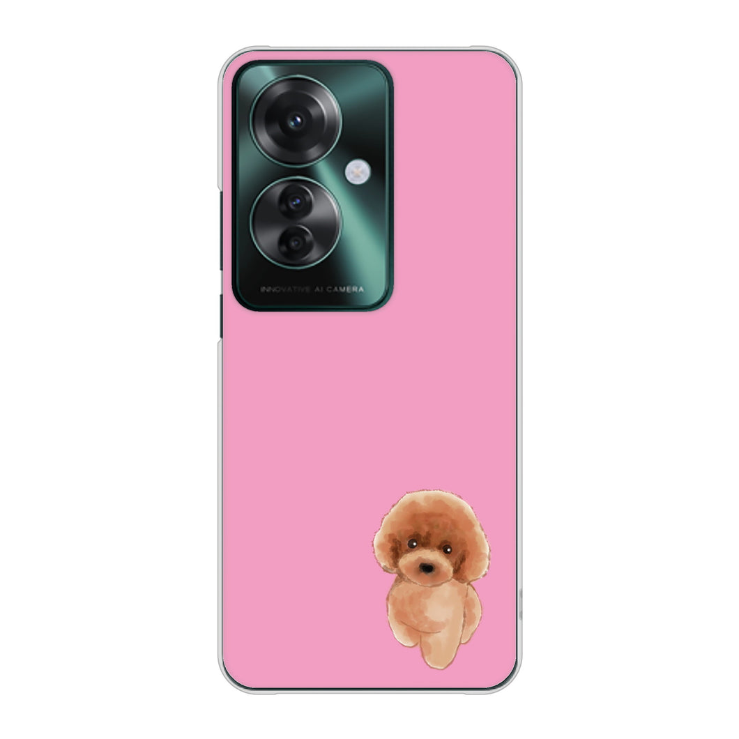 OPPO Reno11 A A401OP Y!mobile 高画質仕上げ 背面印刷 ハードケーストイプードルレッド