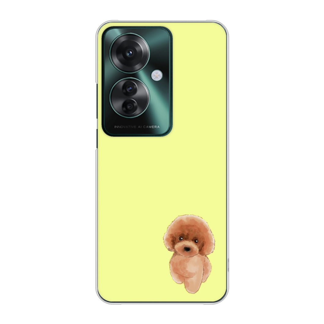 OPPO Reno11 A A401OP Y!mobile 高画質仕上げ 背面印刷 ハードケーストイプードルレッド