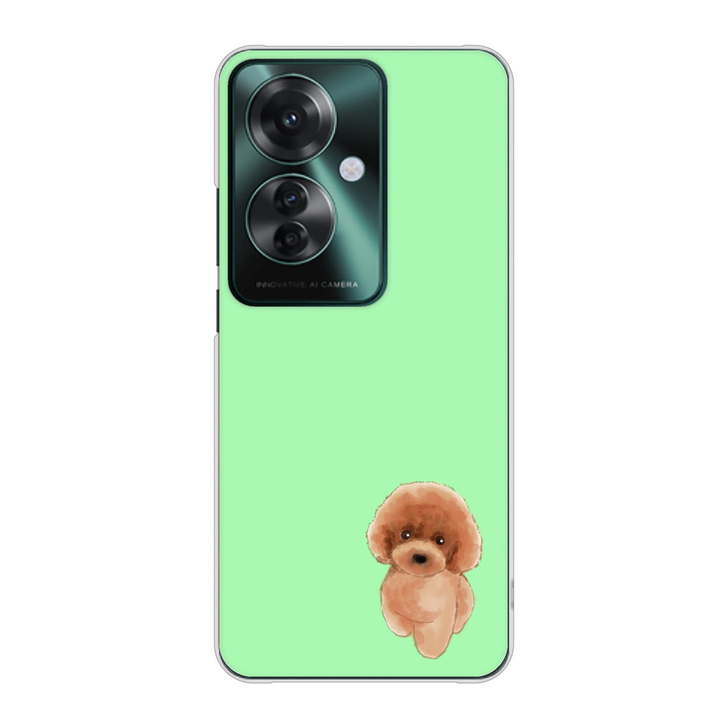 OPPO Reno11 A A401OP Y!mobile 高画質仕上げ 背面印刷 ハードケーストイプードルレッド