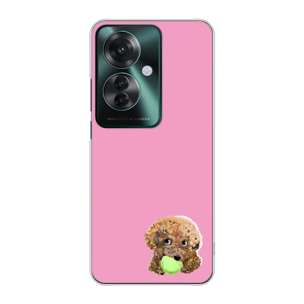 OPPO Reno11 A A401OP Y!mobile 高画質仕上げ 背面印刷 ハードケーストイプードル＆ボール