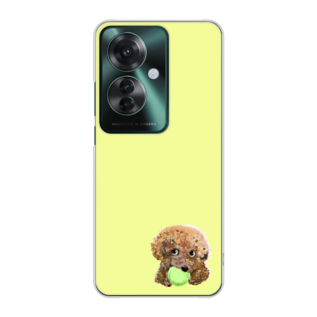 OPPO Reno11 A A401OP Y!mobile 高画質仕上げ 背面印刷 ハードケーストイプードル＆ボール