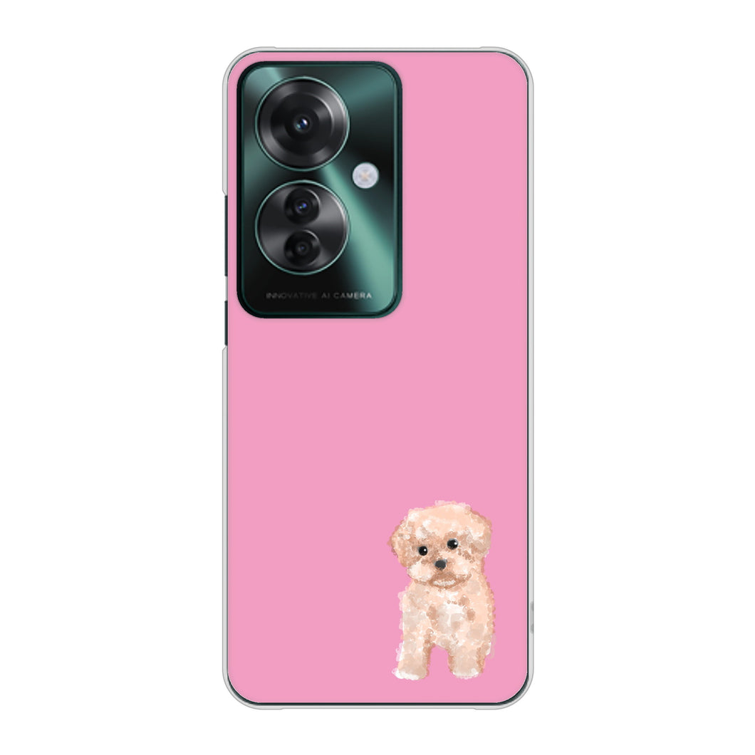 OPPO Reno11 A A401OP Y!mobile 高画質仕上げ 背面印刷 ハードケーストイプードルアプリコット