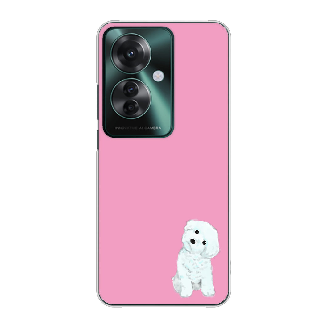 OPPO Reno11 A A401OP Y!mobile 高画質仕上げ 背面印刷 ハードケーストイプードルホワイト