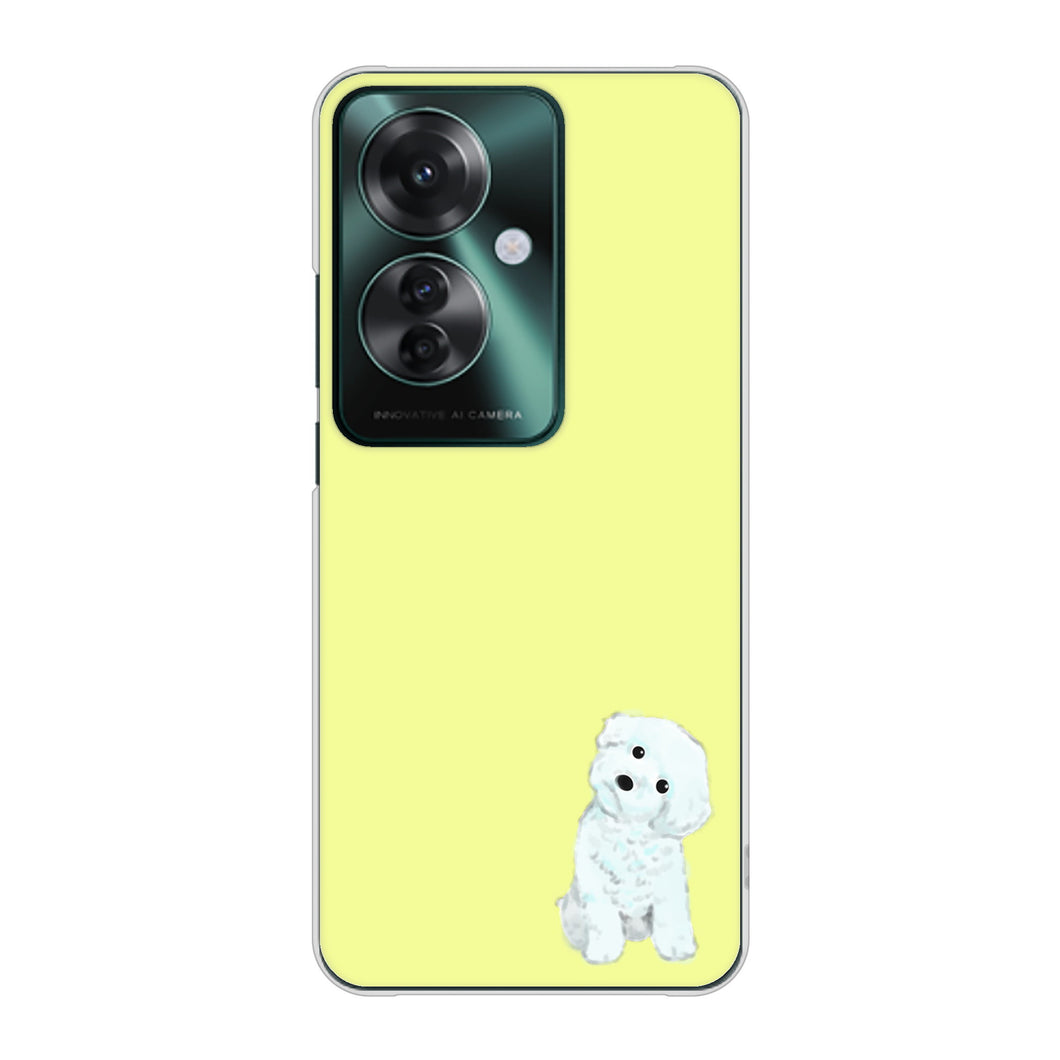 OPPO Reno11 A A401OP Y!mobile 高画質仕上げ 背面印刷 ハードケーストイプードルホワイト