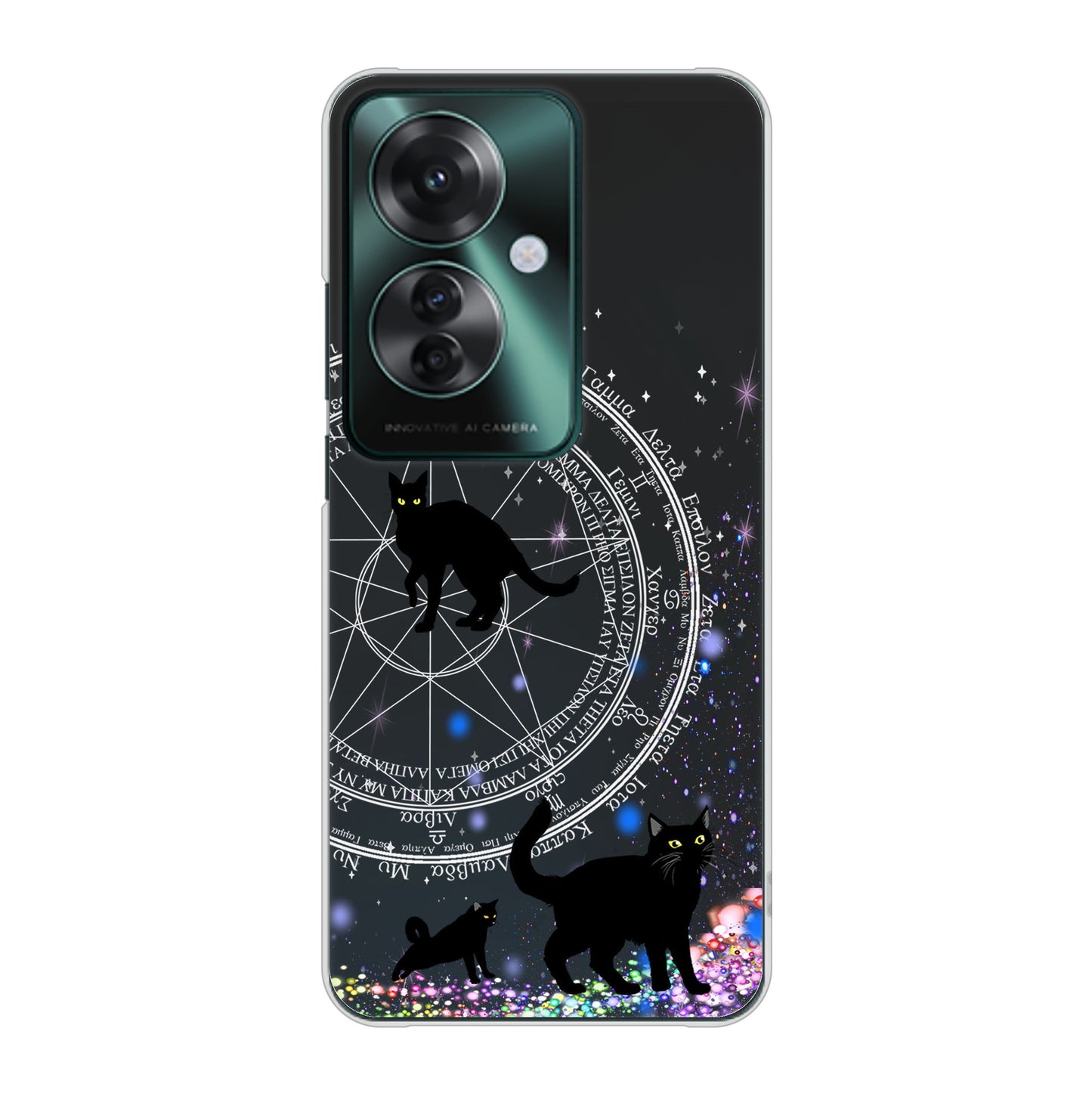 OPPO Reno11 A A401OP Y!mobile 高画質仕上げ 背面印刷 ハードケース魔法陣猫