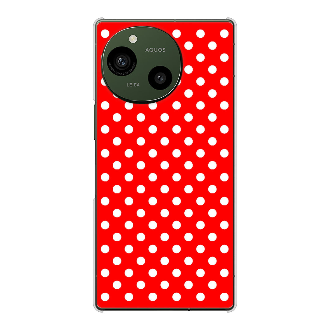 AQUOS R9 A401SH SoftBank 高画質仕上げ 背面印刷 ハードケースシンプル柄（水玉）