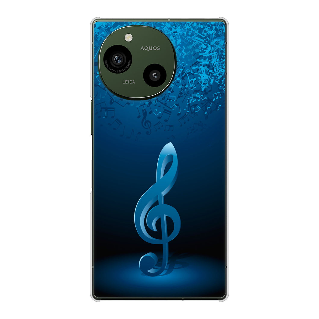 AQUOS R9 A401SH SoftBank 高画質仕上げ 背面印刷 ハードケース音符