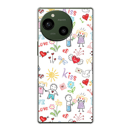 AQUOS R9 A401SH SoftBank 高画質仕上げ 背面印刷 ハードケースカップル＆ファミリー