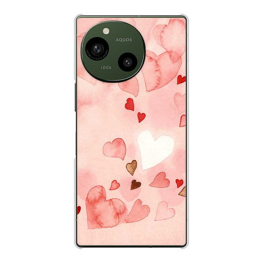 AQUOS R9 A401SH SoftBank 高画質仕上げ 背面印刷 ハードケース 【1125 ハートの和紙】