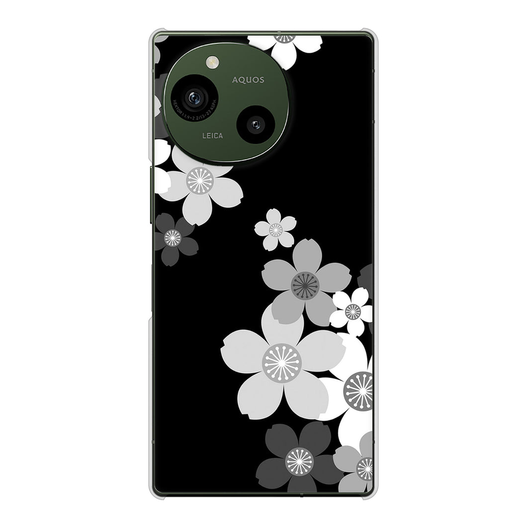 AQUOS R9 A401SH SoftBank 高画質仕上げ 背面印刷 ハードケース 【1334 桜のフレーム】