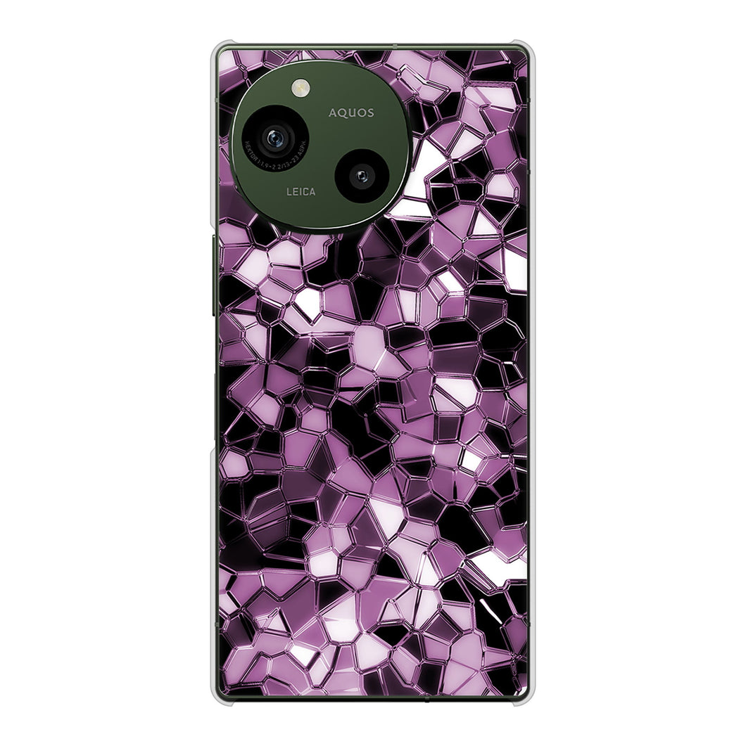 AQUOS R9 A401SH SoftBank 高画質仕上げ 背面印刷 ハードケース 【EK837 テクニカルミラーパープル】
