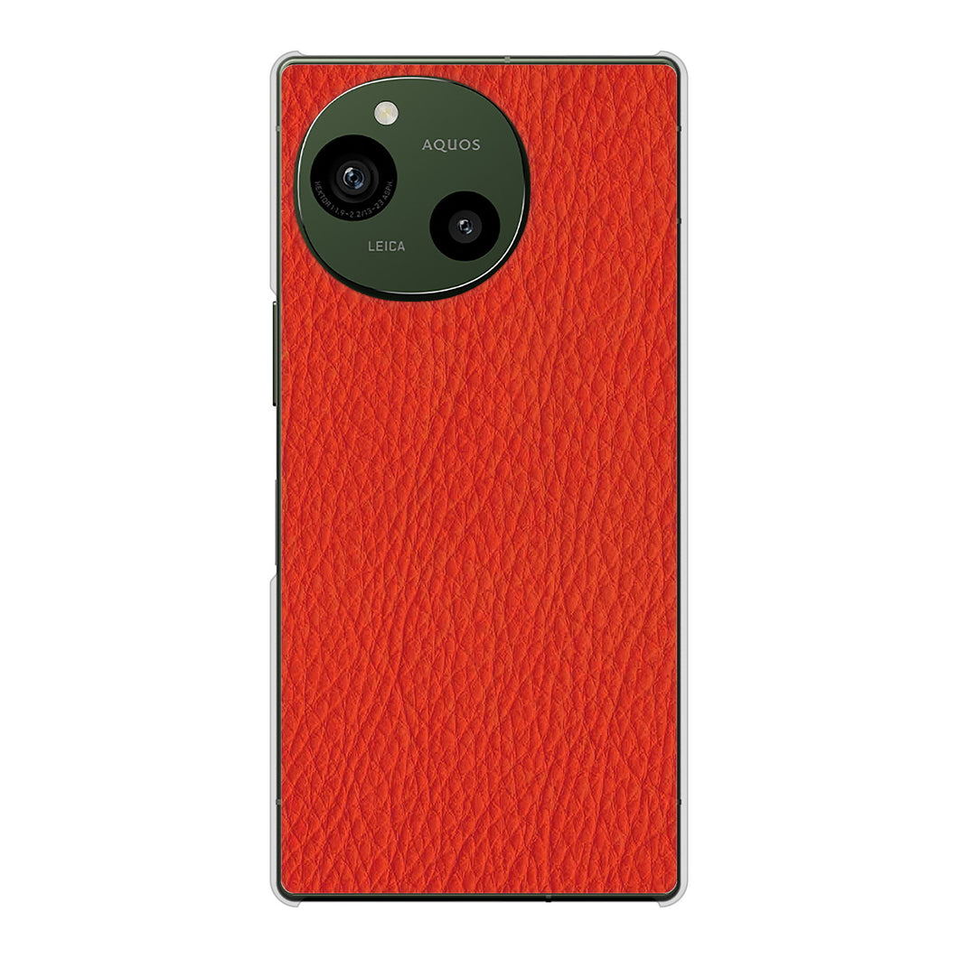AQUOS R9 A401SH SoftBank 高画質仕上げ 背面印刷 ハードケース 【EK852 レザー風レッド】