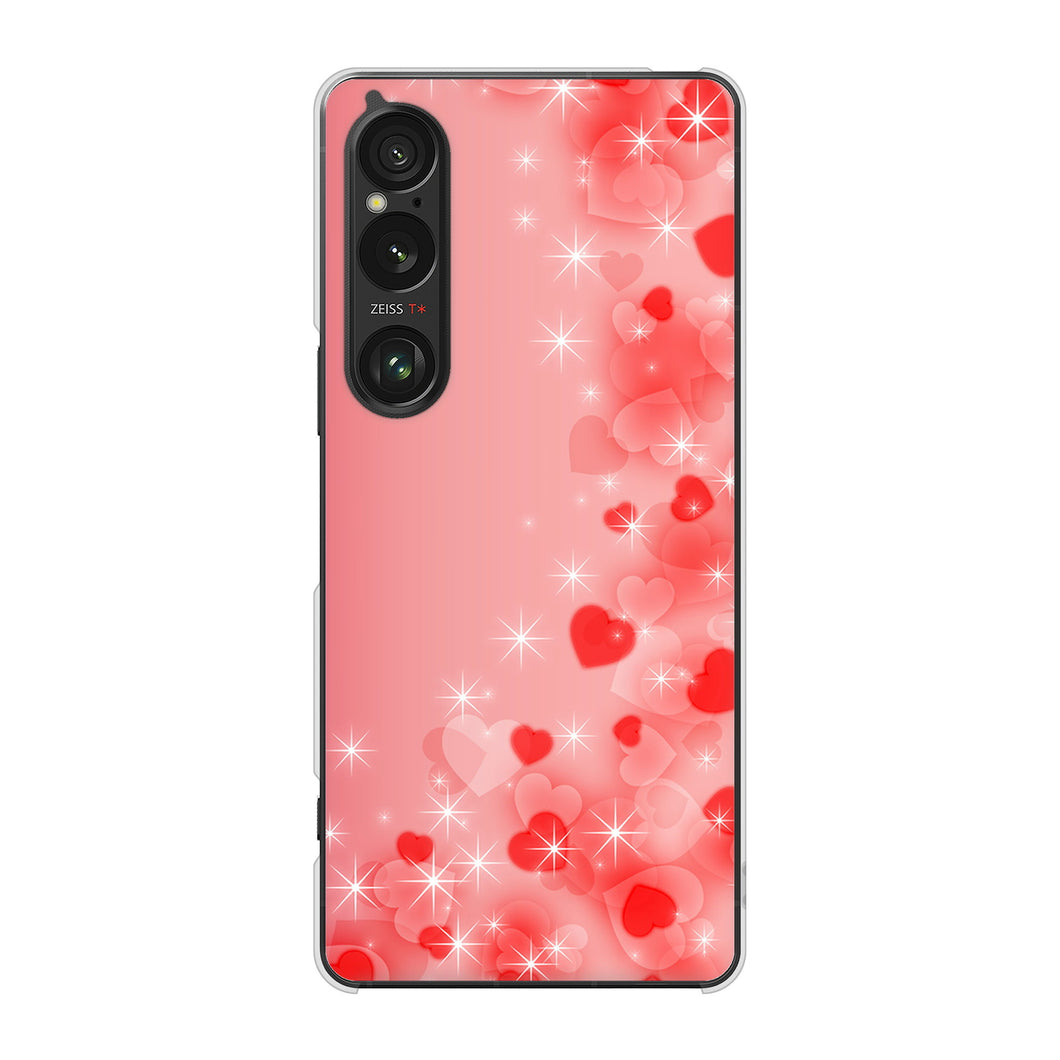Xperia 1 VI A401SO SoftBank 高画質仕上げ 背面印刷 ハードケース 【003 ハート色の夢】