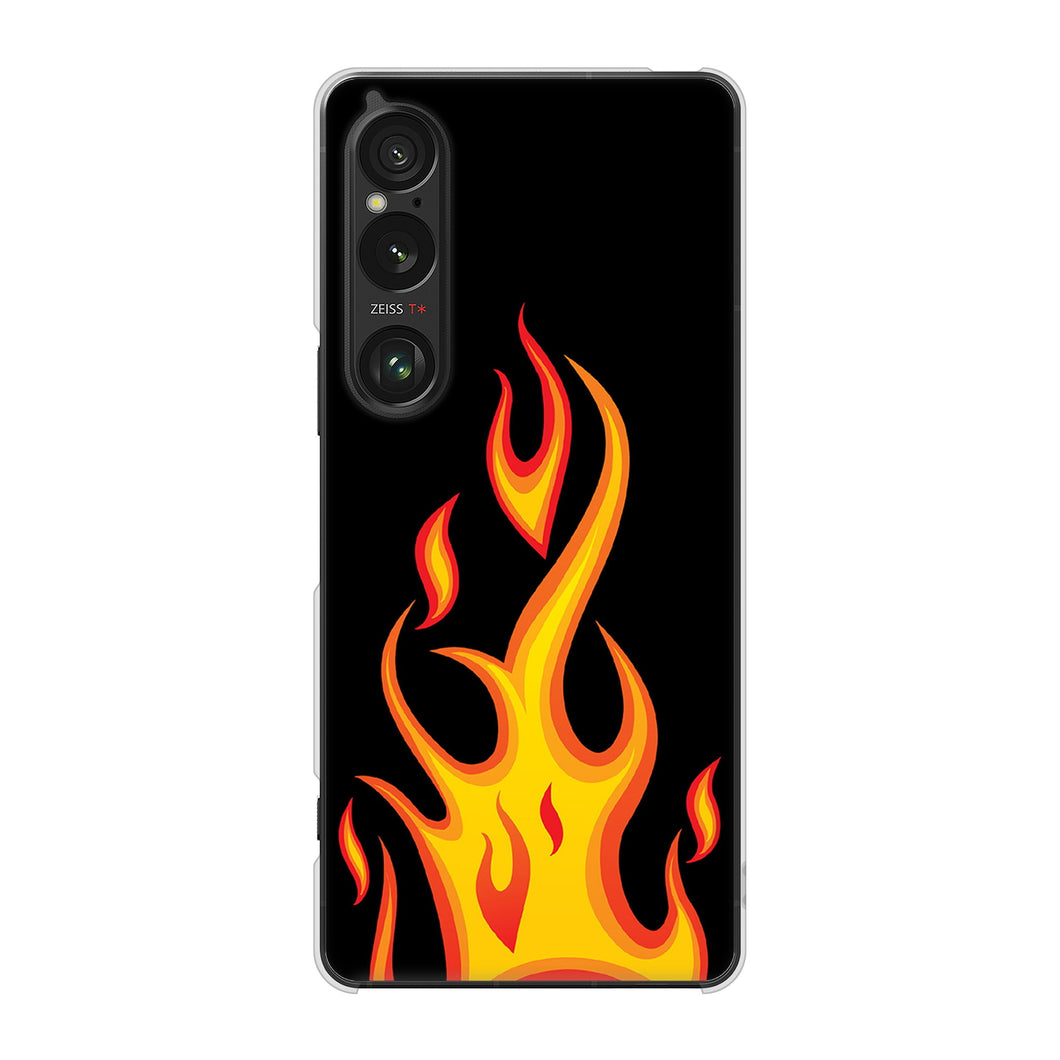Xperia 1 VI A401SO SoftBank 高画質仕上げ 背面印刷 ハードケース 【010 ファイヤー】
