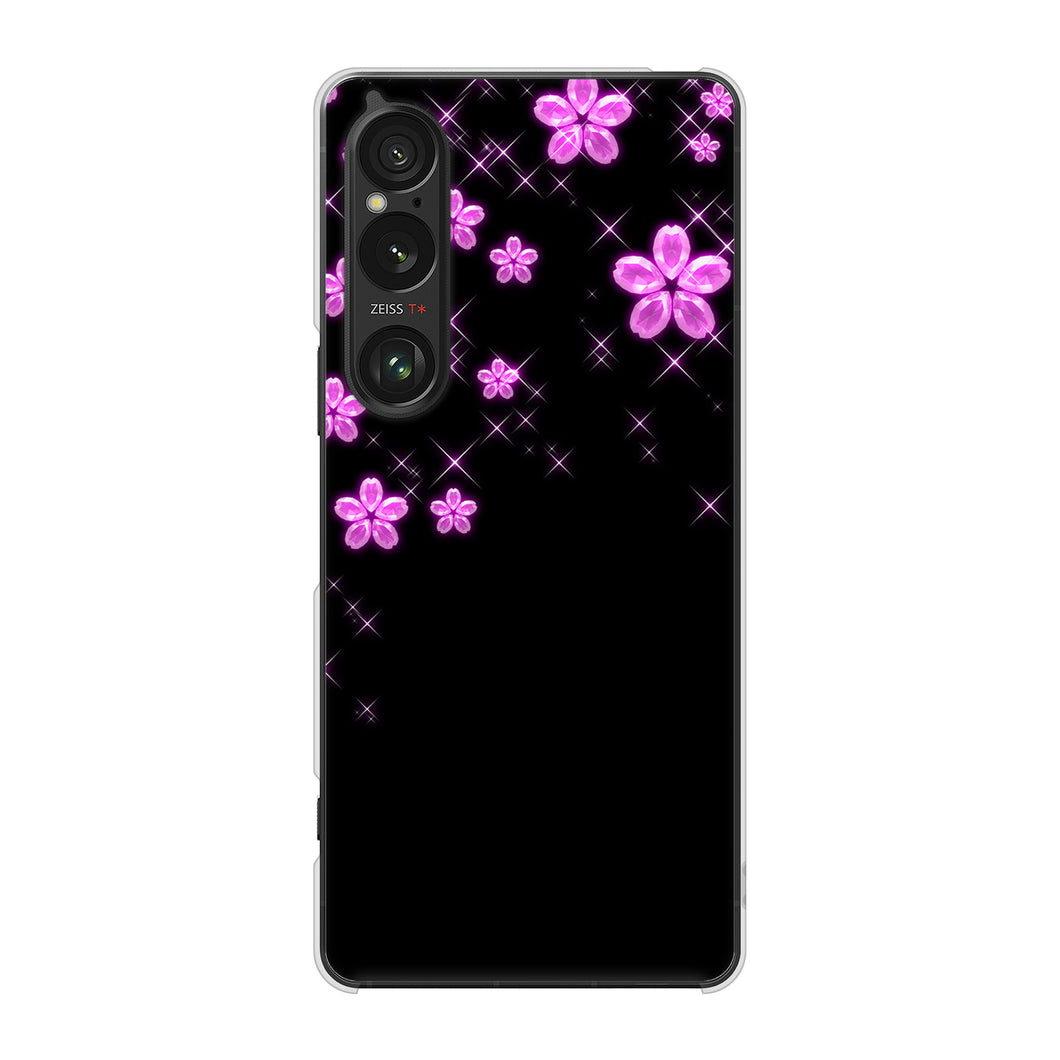 Xperia 1 VI A401SO SoftBank 高画質仕上げ 背面印刷 ハードケース 【019 桜クリスタル】