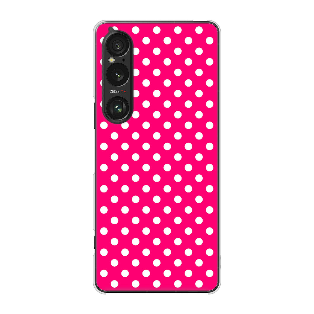 Xperia 1 VI A401SO SoftBank 高画質仕上げ 背面印刷 ハードケースシンプル柄（水玉）