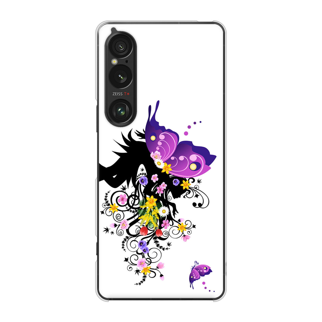 Xperia 1 VI A401SO SoftBank 高画質仕上げ 背面印刷 ハードケースバタフライ