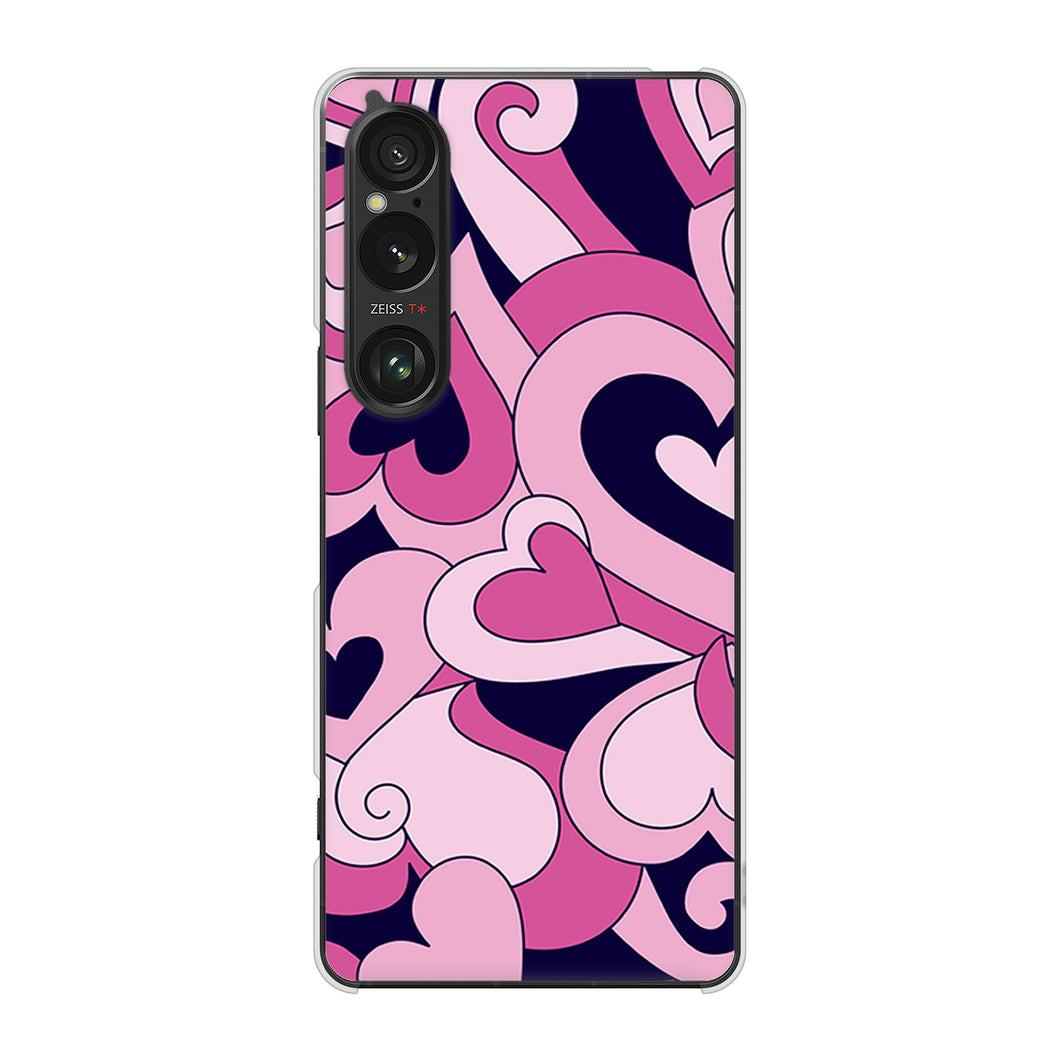 Xperia 1 VI A401SO SoftBank 高画質仕上げ 背面印刷 ハードケースプリティハート