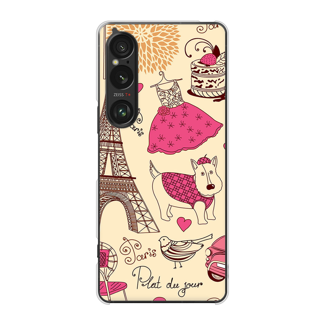 Xperia 1 VI A401SO SoftBank 高画質仕上げ 背面印刷 ハードケースLOVE フランス