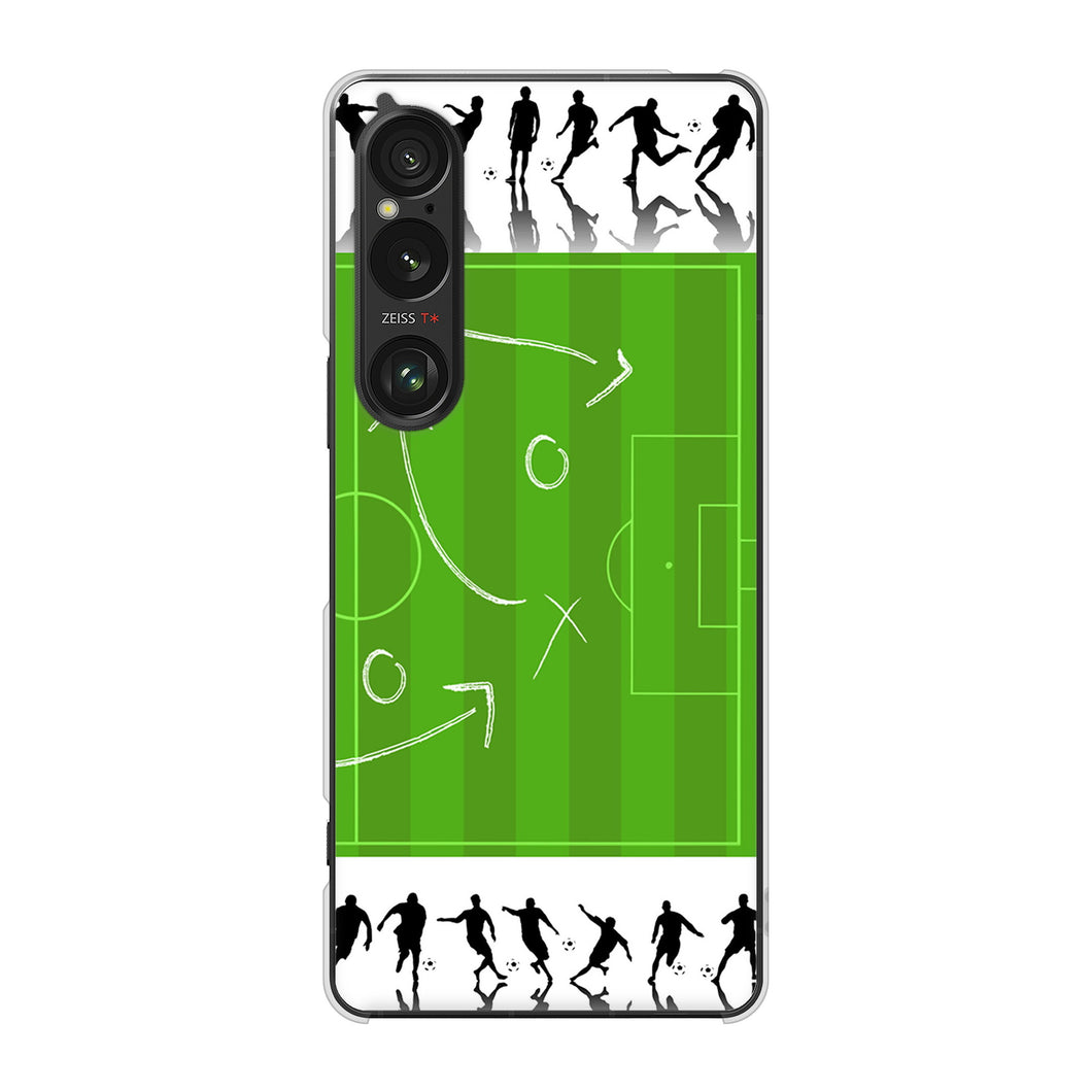 Xperia 1 VI A401SO SoftBank 高画質仕上げ 背面印刷 ハードケース 【304 サッカー戦略ボード】
