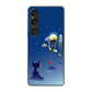 Xperia 1 VI A401SO SoftBank 高画質仕上げ 背面印刷 ハードケース夜とネコ