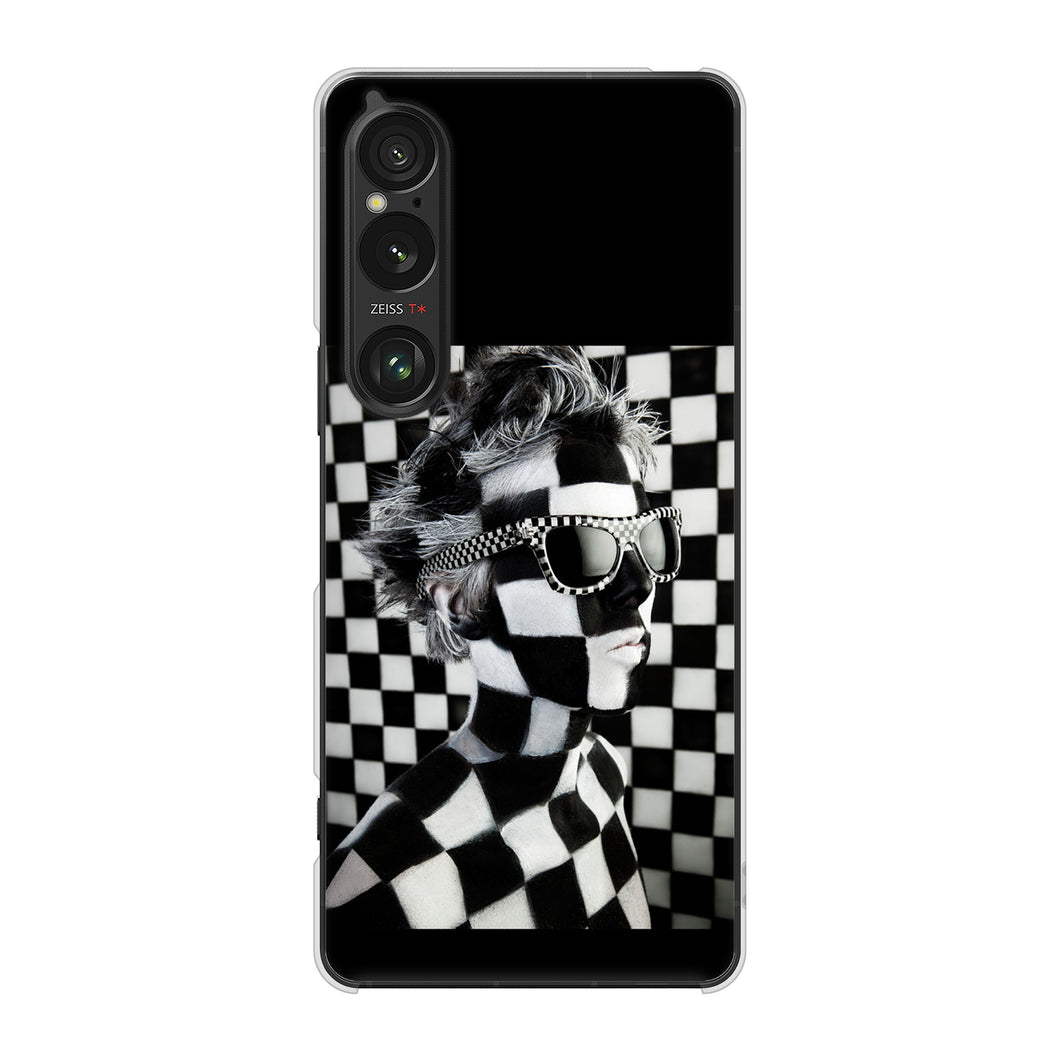 Xperia 1 VI A401SO SoftBank 高画質仕上げ 背面印刷 ハードケース 【357 bk&wh】