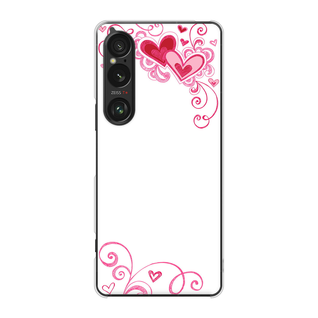 Xperia 1 VI A401SO SoftBank 高画質仕上げ 背面印刷 ハードケースプリティハート