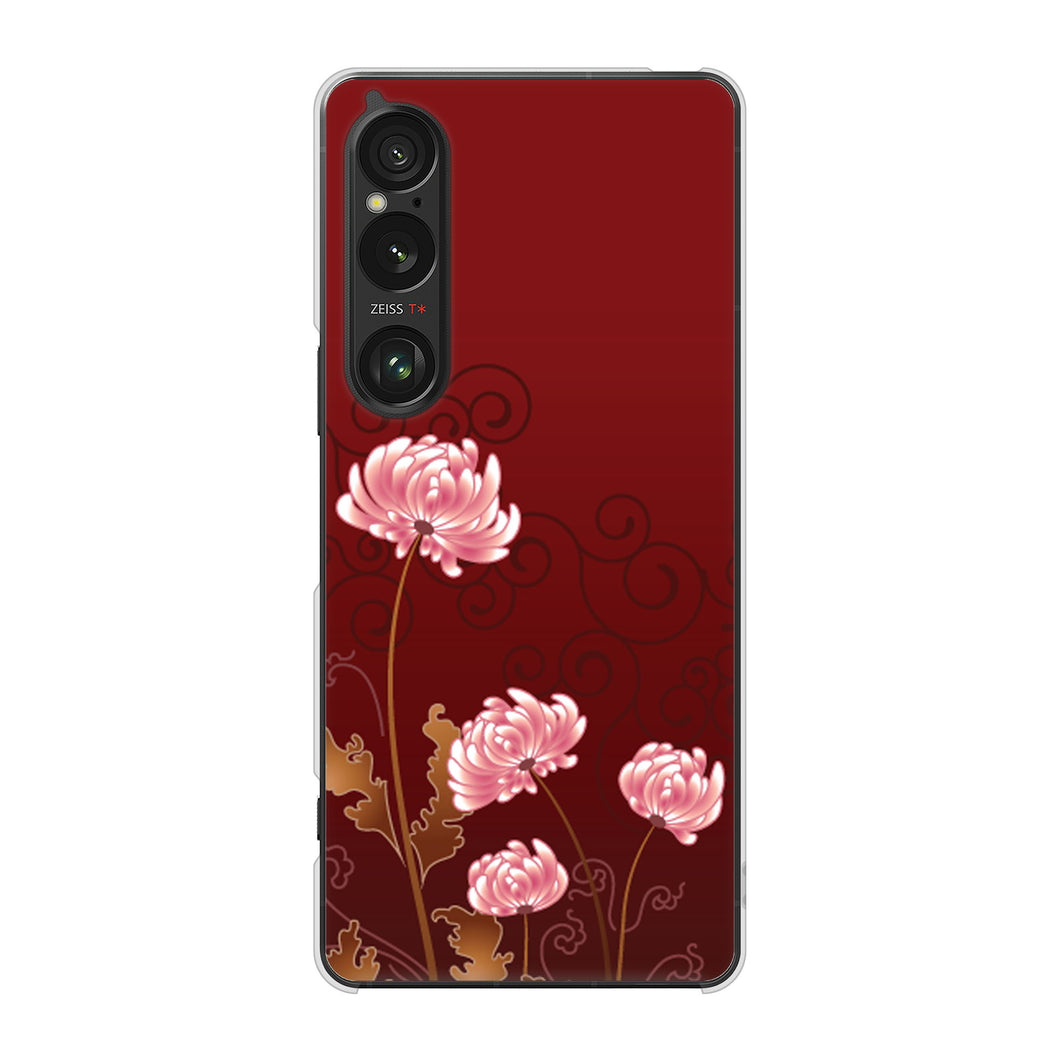 Xperia 1 VI A401SO SoftBank 高画質仕上げ 背面印刷 ハードケース 【375 優美な菊】