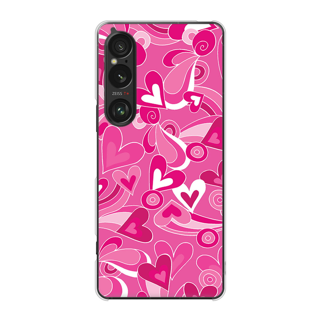 Xperia 1 VI A401SO SoftBank 高画質仕上げ 背面印刷 ハードケースプリティハート