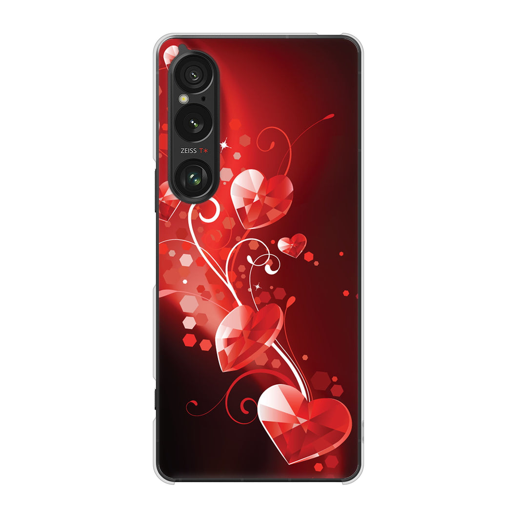 Xperia 1 VI A401SO SoftBank 高画質仕上げ 背面印刷 ハードケースきらめきハート