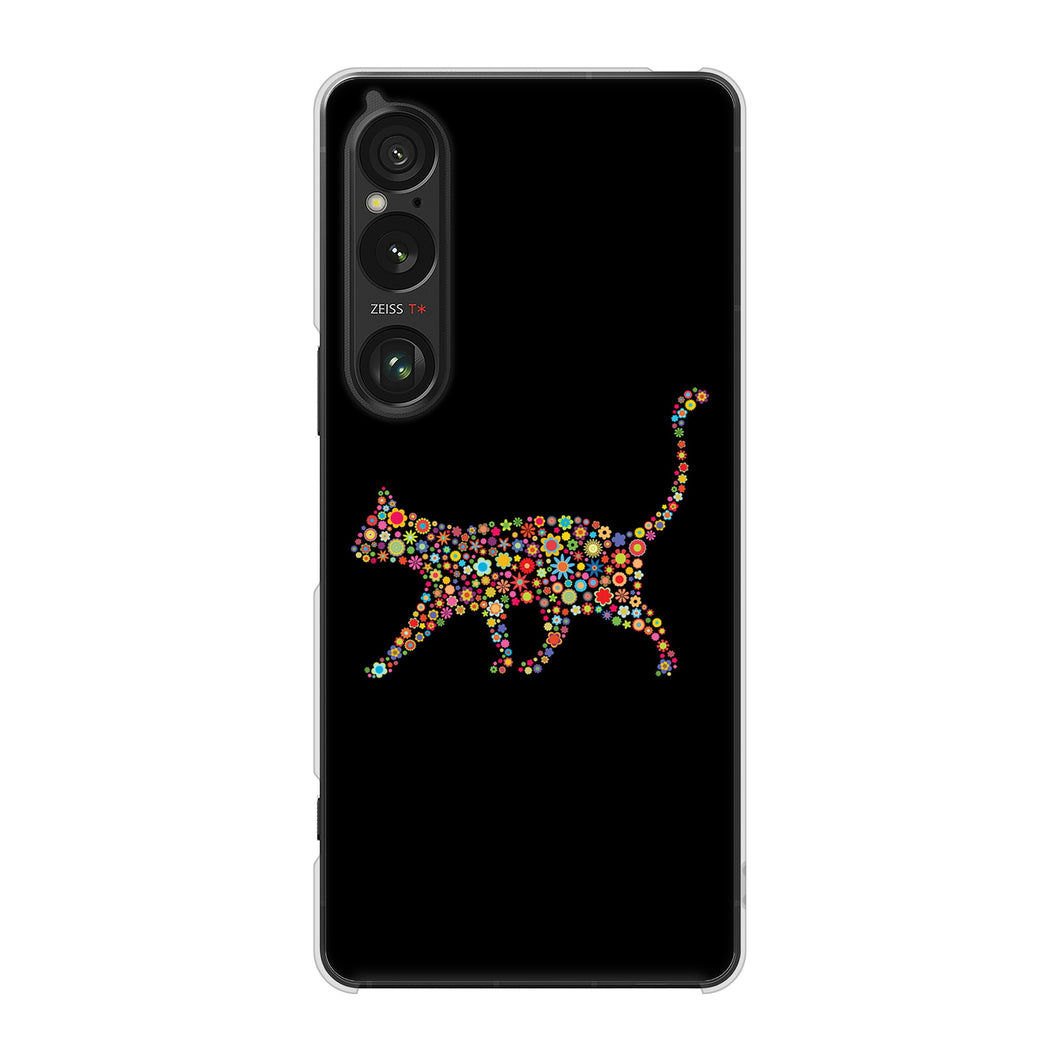 Xperia 1 VI A401SO SoftBank 高画質仕上げ 背面印刷 ハードケース 【406 カラフルキャット】