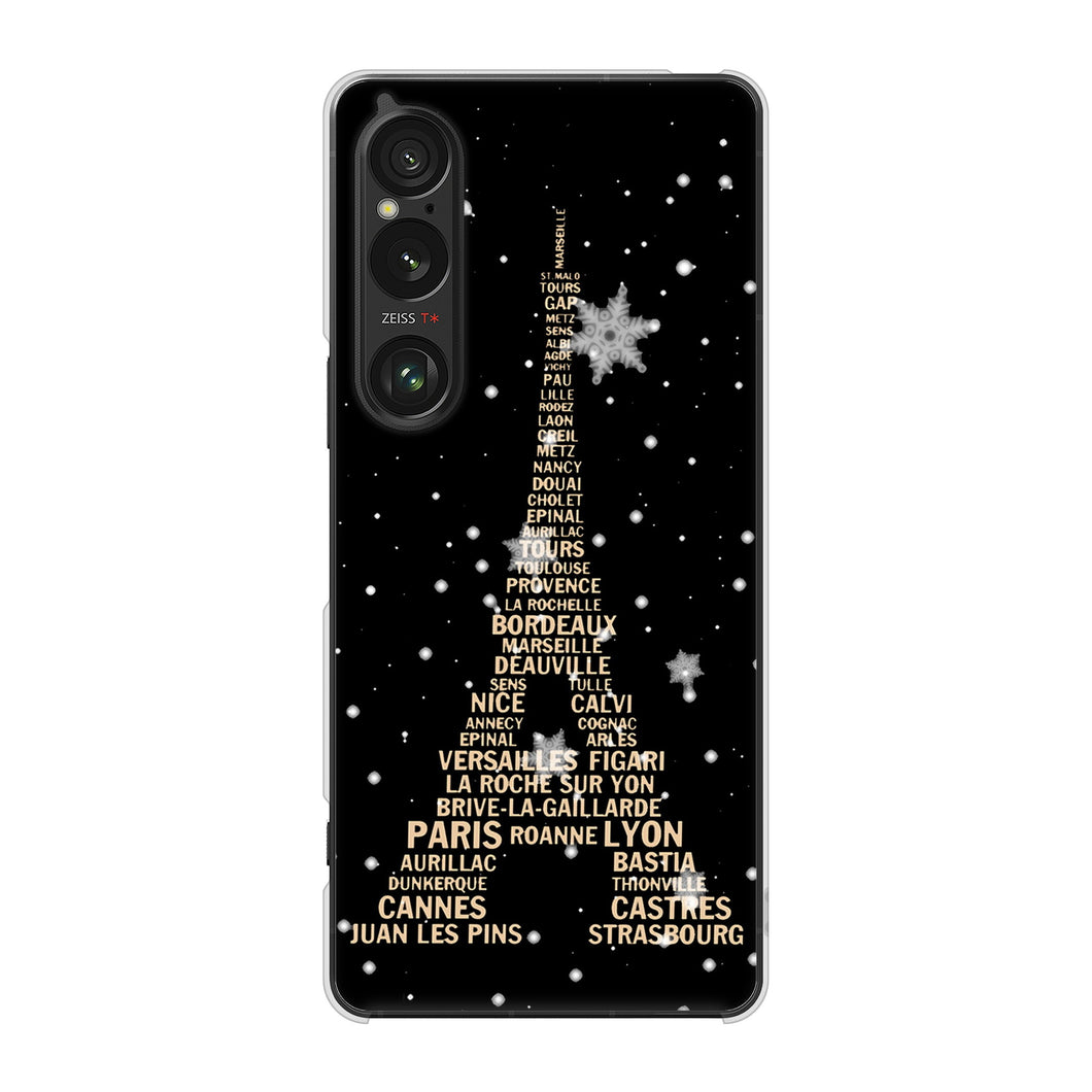 Xperia 1 VI A401SO SoftBank 高画質仕上げ 背面印刷 ハードケースエッフェル塔