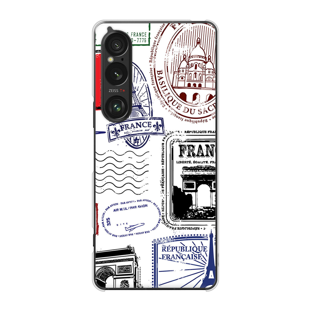 Xperia 1 VI A401SO SoftBank 高画質仕上げ 背面印刷 ハードケースLOVE フランス