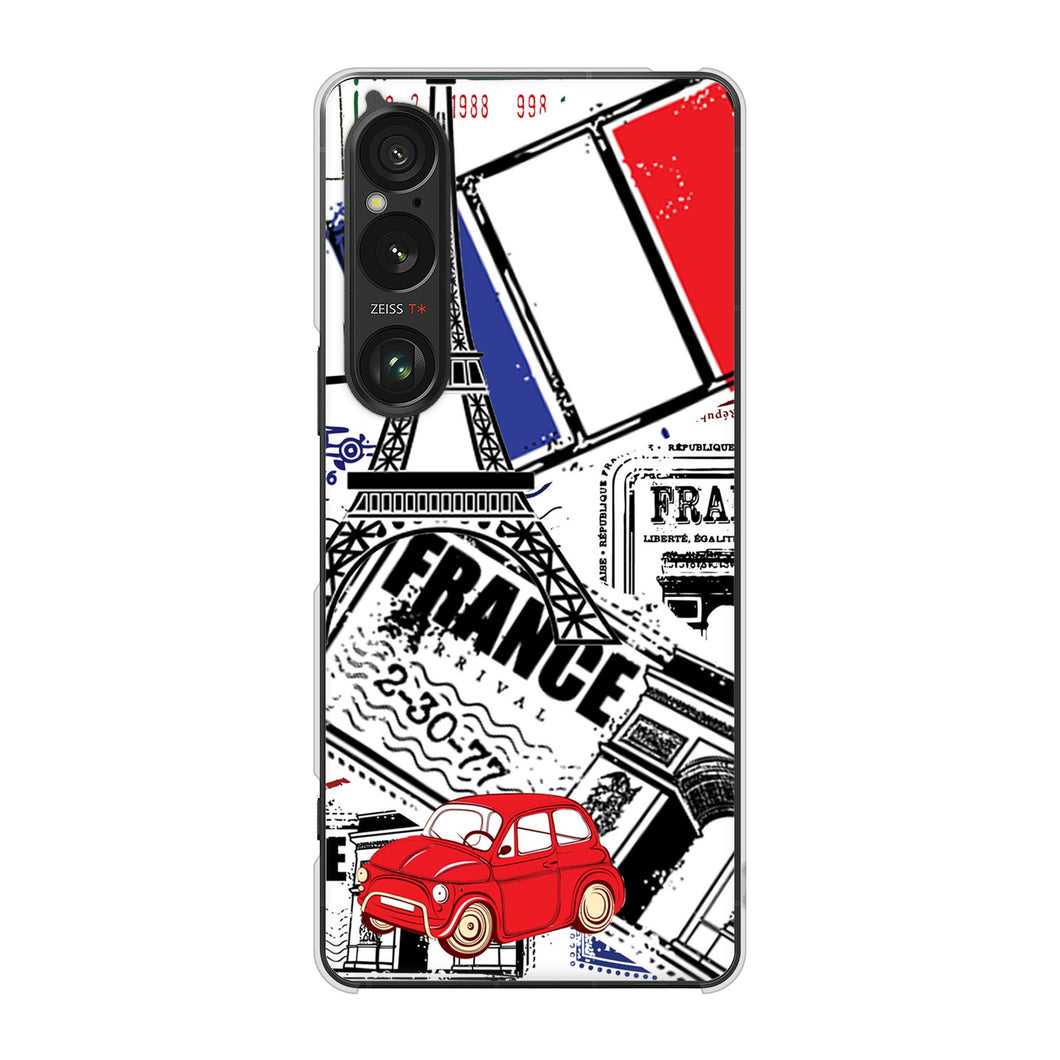 Xperia 1 VI A401SO SoftBank 高画質仕上げ 背面印刷 ハードケースLOVE フランス