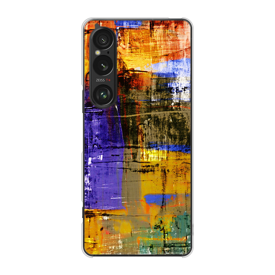 Xperia 1 VI A401SO SoftBank 高画質仕上げ 背面印刷 ハードケース 【609 クラッシュアートBL】