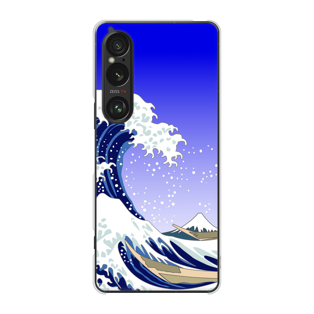 Xperia 1 VI A401SO SoftBank 高画質仕上げ 背面印刷 ハードケース 【625 波に富士】