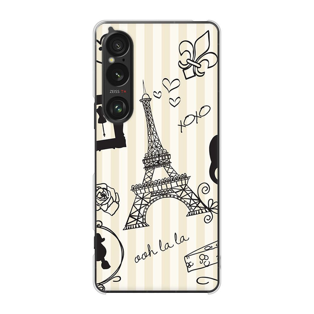 Xperia 1 VI A401SO SoftBank 高画質仕上げ 背面印刷 ハードケースLOVE フランス