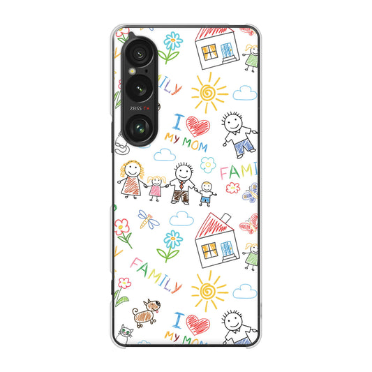 Xperia 1 VI A401SO SoftBank 高画質仕上げ 背面印刷 ハードケースカップル＆ファミリー