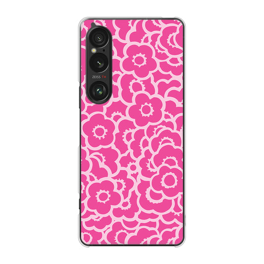 Xperia 1 VI A401SO SoftBank 高画質仕上げ 背面印刷 ハードケース 【716 ピンクフラワー】